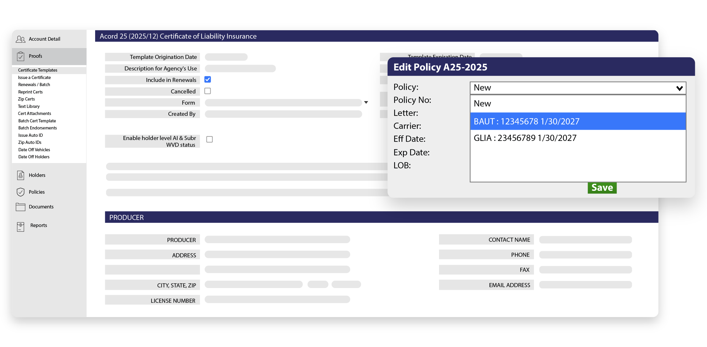 Issue certificates from the client details your team already maintains