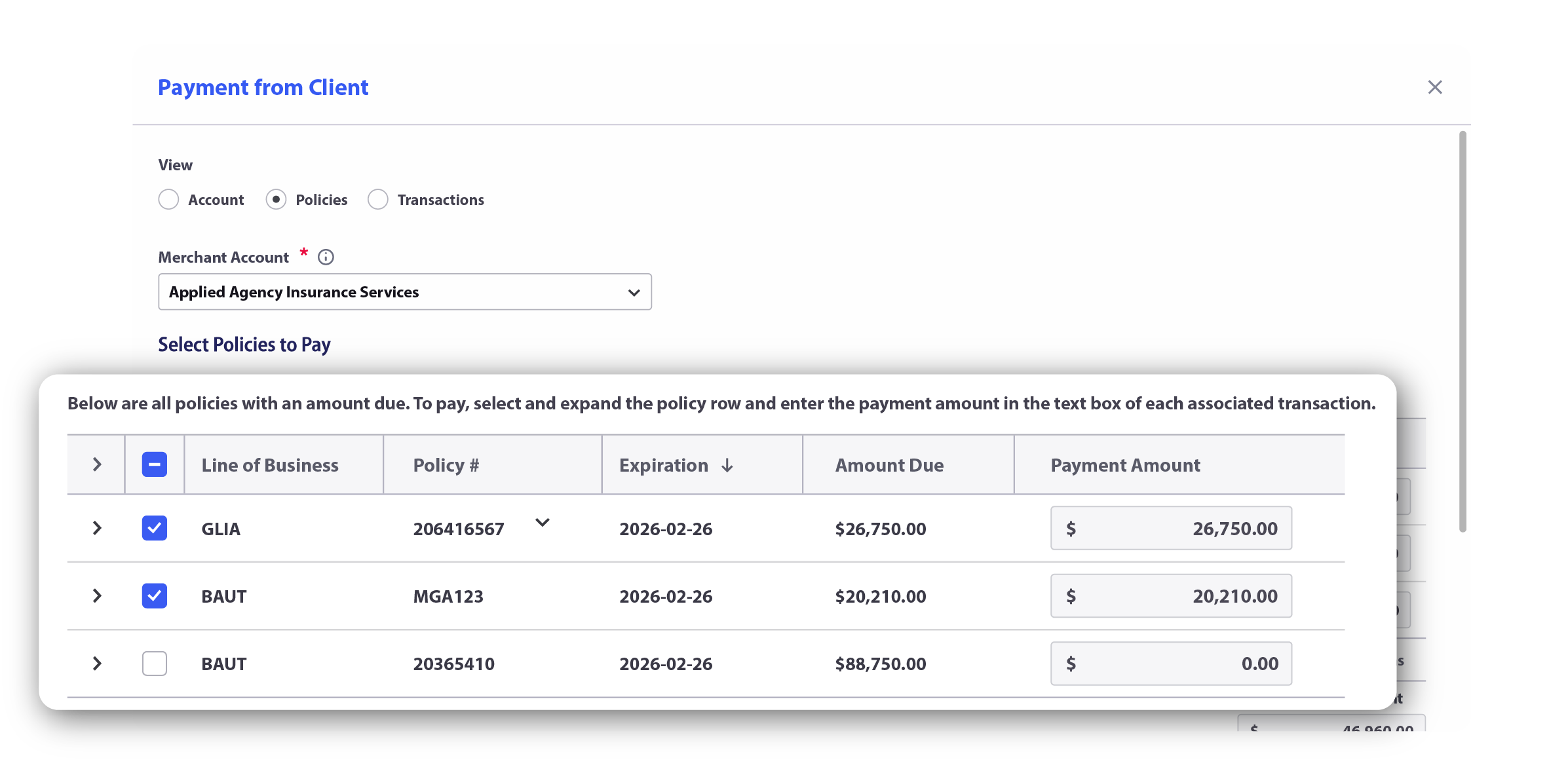 Every payment posts back to the client’s account the moment it clears
