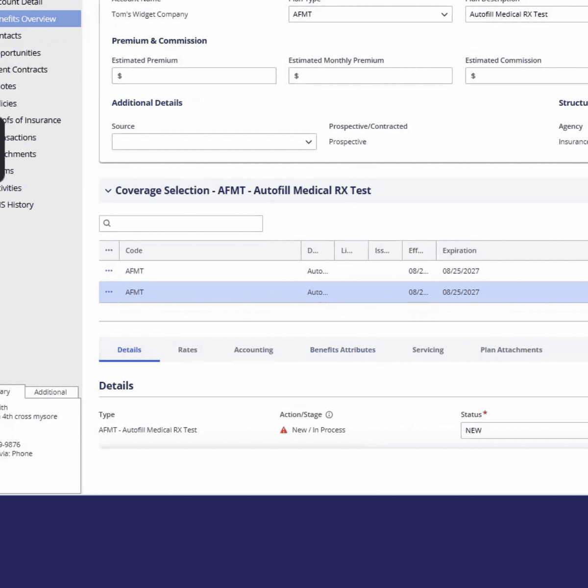 AutoFill for Rx coverage in medical plans