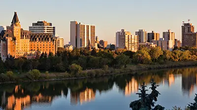 View of a city skyline 
